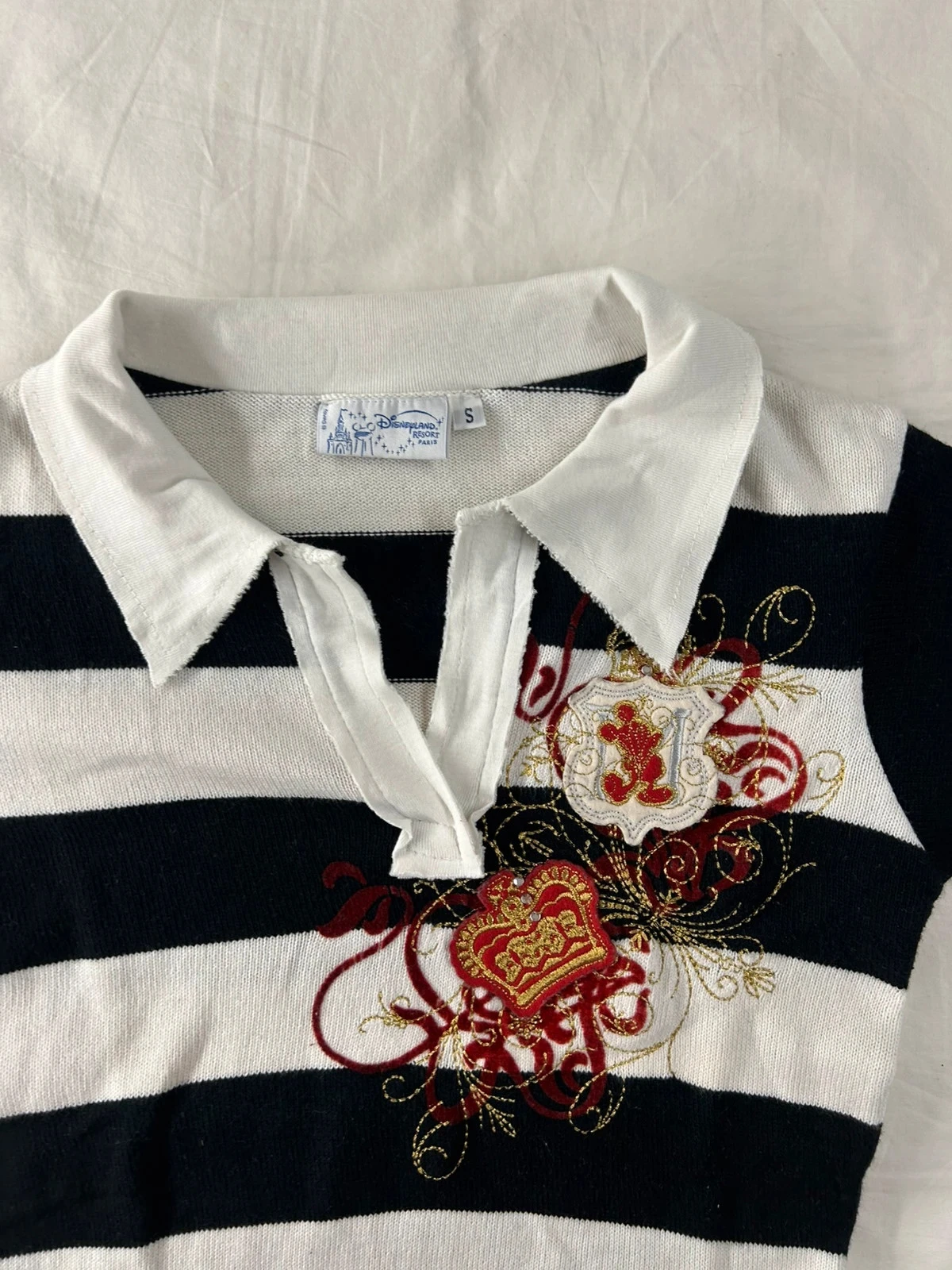 Polo rayado Disneyland resort paris estilo vintage retro Y2K talla s / 100% Algodón / fabricado en Portugal – photo 3